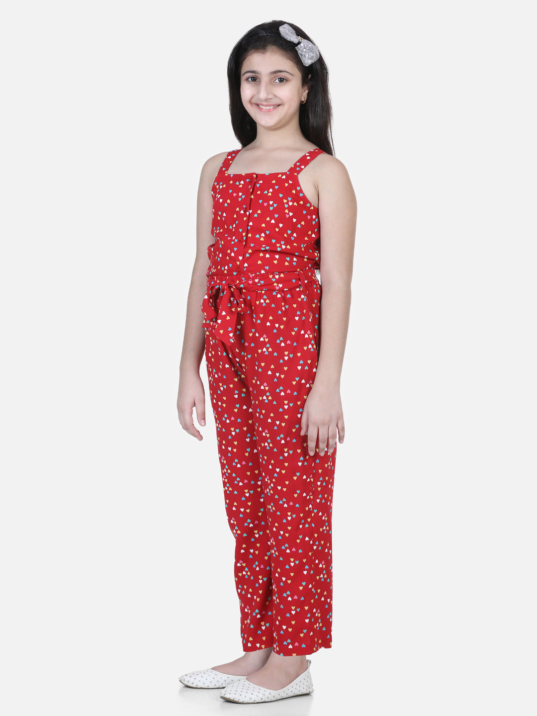 Girls Red Heart Print Set