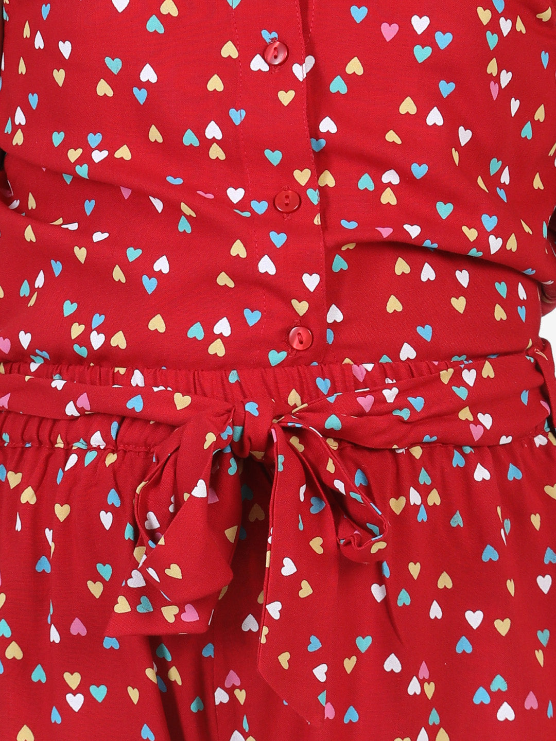 Girls Red Heart Print Set