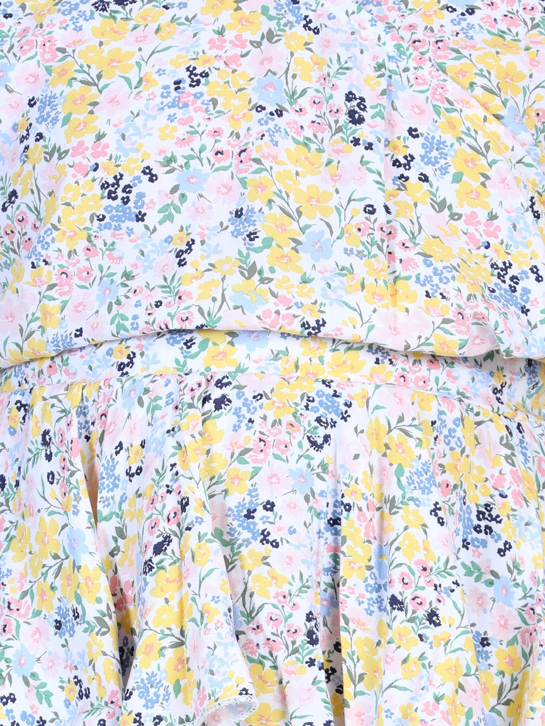 Girls Floral Printed Tiered Dress