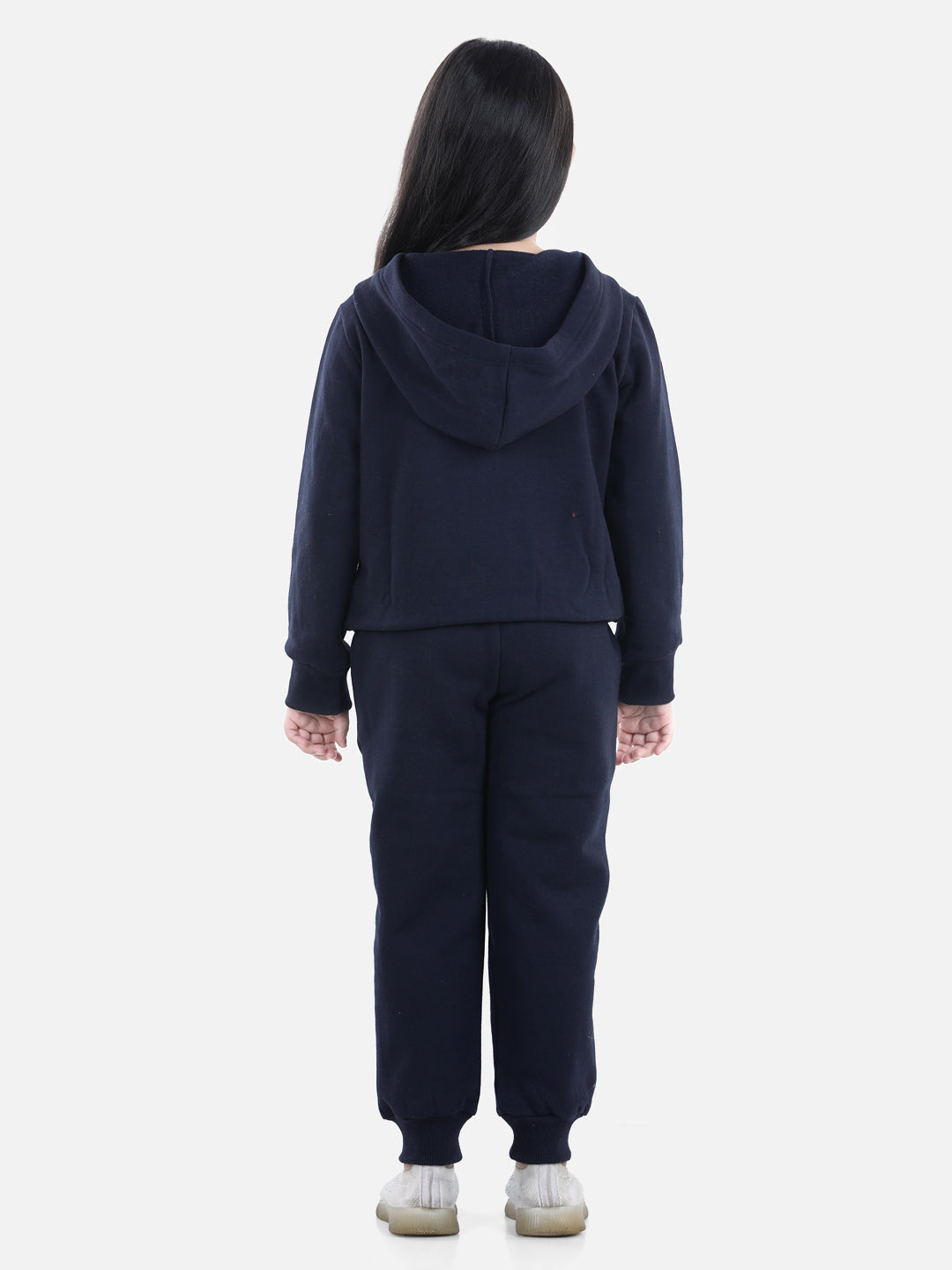 Girls Navy Home S'Cool Printed Hooded Track Suit Set