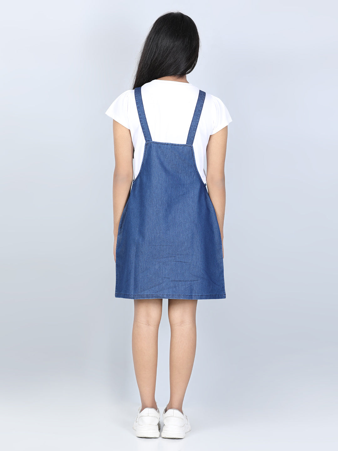 Girls Blue Denim Dungaree Dress ( T Shirt not Provided)