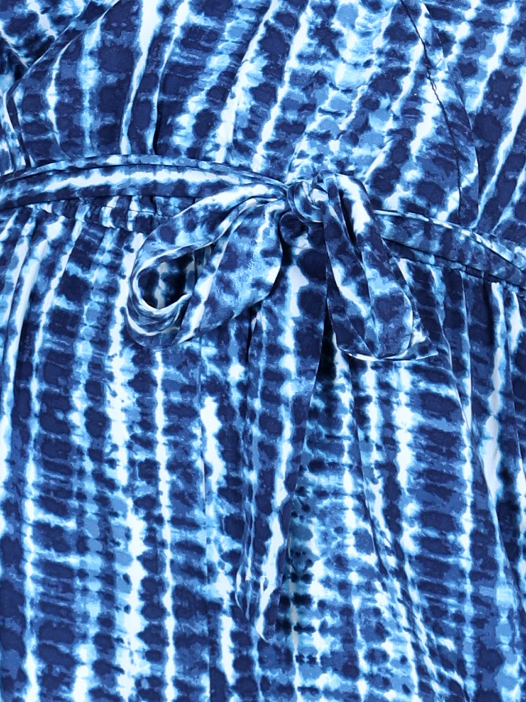 Girls Rayon Blue Tie & Dye Jumpsuit