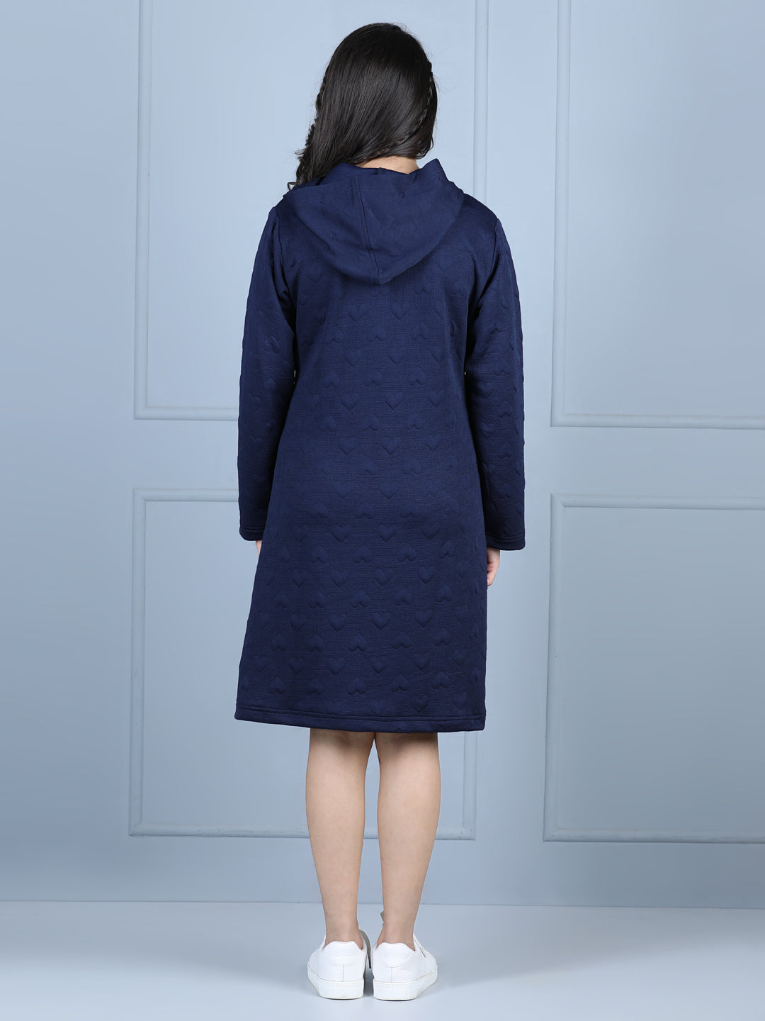 StyleStone Girls Self Heart Design Hooded Dress